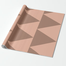 Geometriska Stora Trianglar Mocha Mousse Dammrosa Presentpapper