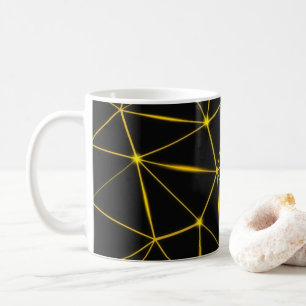 Geometriska svarta trianglar guld linjer kaffemugg
