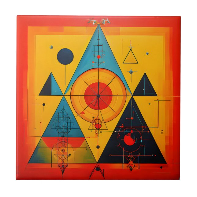 Geometriska symboler Abstrakt #01 Kakelplatta (Framsidan)