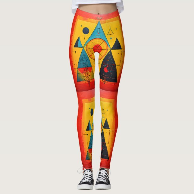 Geometriska symboler Abstrakt #01 Leggings (Framsida)