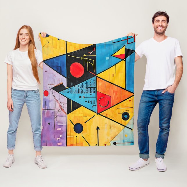 Geometriska symboler Abstrakt #02 Fleecefilt (På plats)