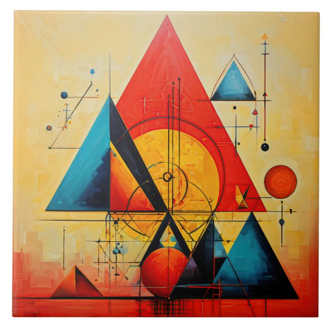 Geometriska symboler Abstrakt #08 Kakelplatta (Framsidan)