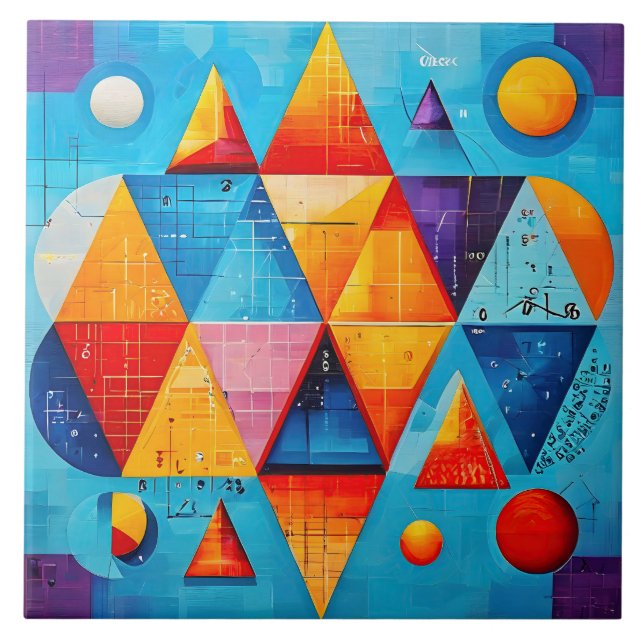 Geometriska symboler Abstrakt #09 Kakelplatta (Framsidan)