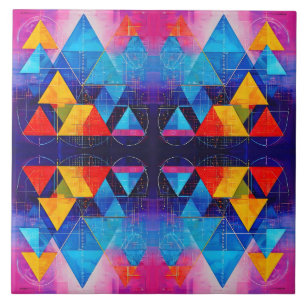Geometriska symboler Abstrakt #10 Design 2 Kakelplatta