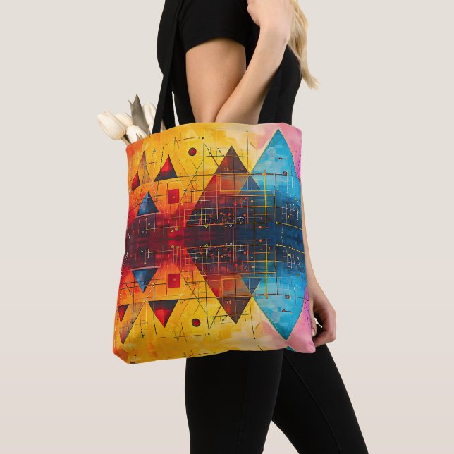 Geometriska symboler, Abstrakt nr 05. Tygkasse (Närbild)