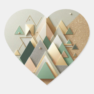 Geometriska Triangel Glitter Abstrakt Hjärtdekaler Hjärtformat Klistermärke