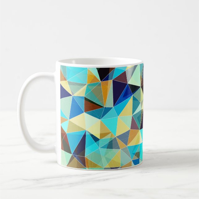 Geometriska trianglar: Färgfull Abstrakt Mönster Kaffemugg (Vänster)