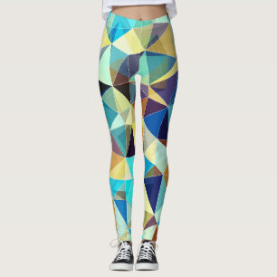 Geometriska trianglar: Färgfull Abstrakt Mönster Leggings