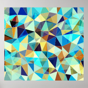 Geometriska trianglar: Färgfull Abstrakt Mönster Poster