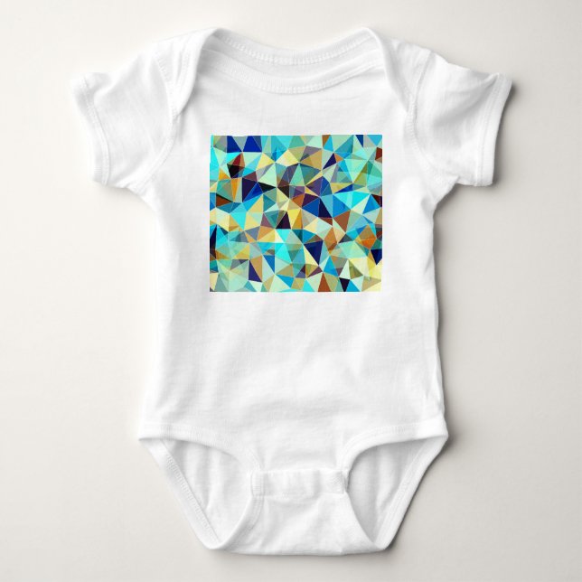 Geometriska trianglar: Färgfull Abstrakt Mönster T Shirt (Framsida)