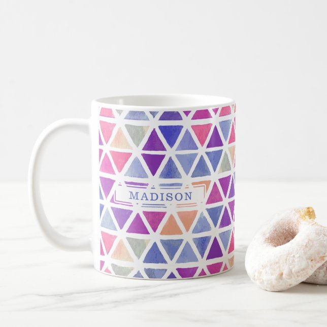 Geometriska trianglar för abstrakt - Coola och lev Kaffemugg (Med munk)