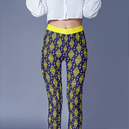 Geometriska trianglar för gult leggings