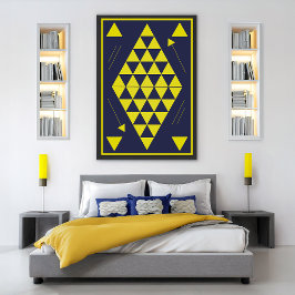 Geometriska trianglar för gult poster