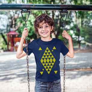 Geometriska trianglar för gult t shirt