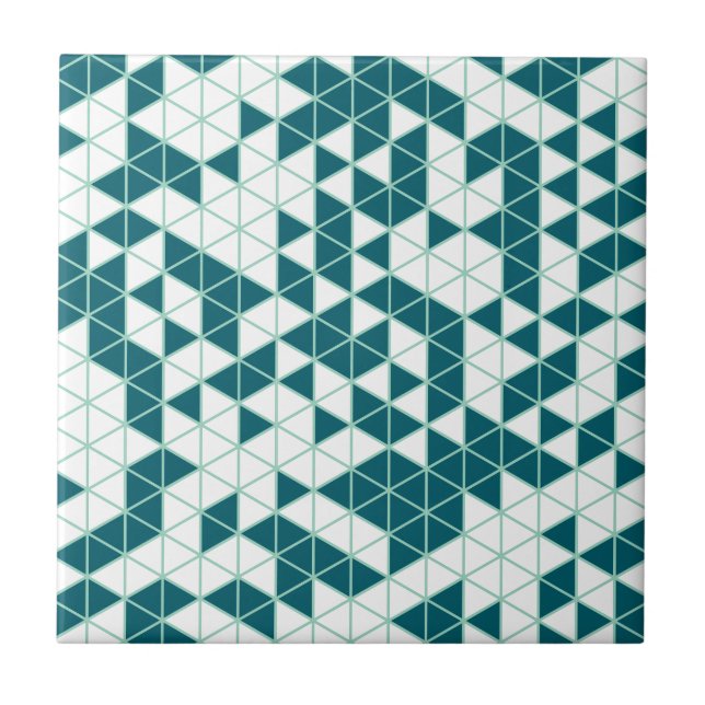 Geometriska trianglar för modern Grönt Kakelplatta (Framsidan)