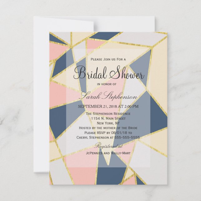 Geometriska trianglar för Multifärgadens Elegant Inbjudningar (Framsida)