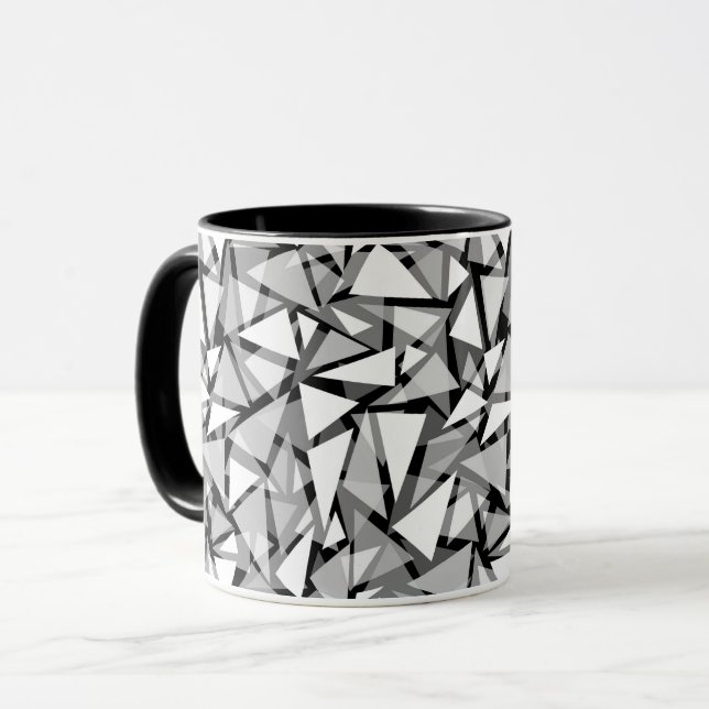 geometriska trianglar former mönster  mugg (Framsida vänster)
