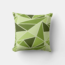 Geometriska trianglar, monokromatiska limgröna kudde