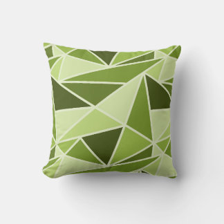 Geometriska trianglar, monokromatiska limgröna kudde