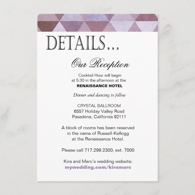 Geometriska trianglar mottagningsdetaljer | periwi tilläggskort (Framsida)