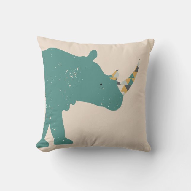 Geometriska trianglar Rhino Cushion Kudde (Framsida)