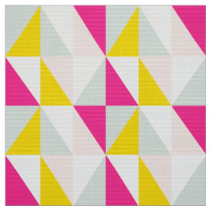 Geometriska trianglar Rosa och Gult Mönster Tyg
