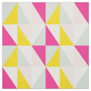 Geometriska trianglar Rosa och Gult Mönster Tyg