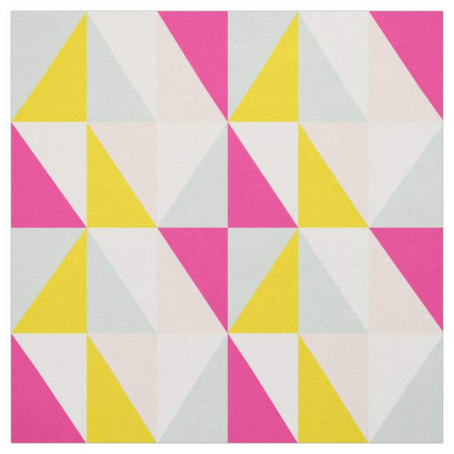 Geometriska trianglar Rosa och Gult Mönster Tyg (Provkarta)