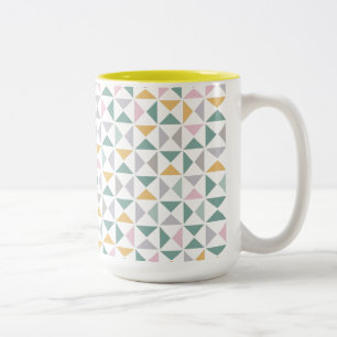 Geometriska trianglar Två-Tonad mugg
