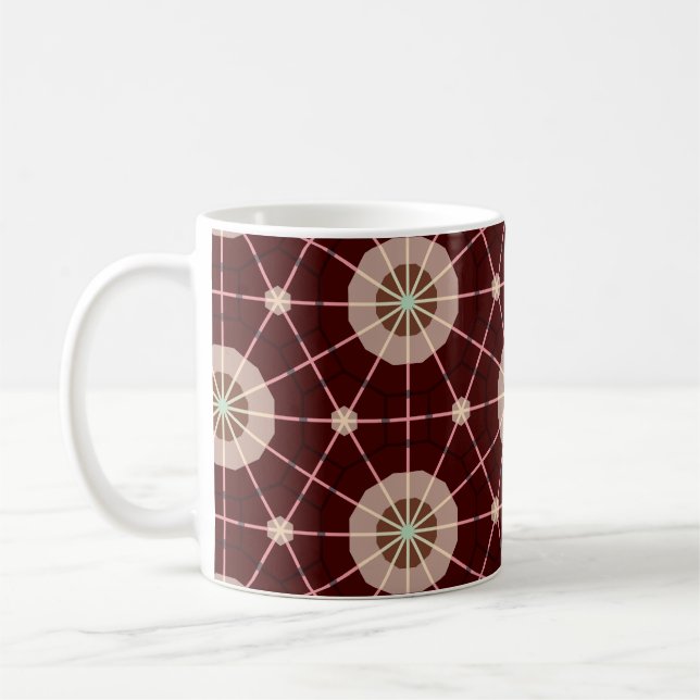 Geometriska varma jordtoner kaffemugg (Vänster)