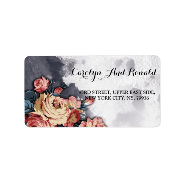 GEOMETRISKA VATTERKOLOR ADRESSETIKETT (Framsidan)