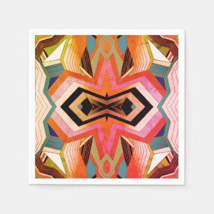 Geometriska Vibes för färgstark Vintage Pappersservett
