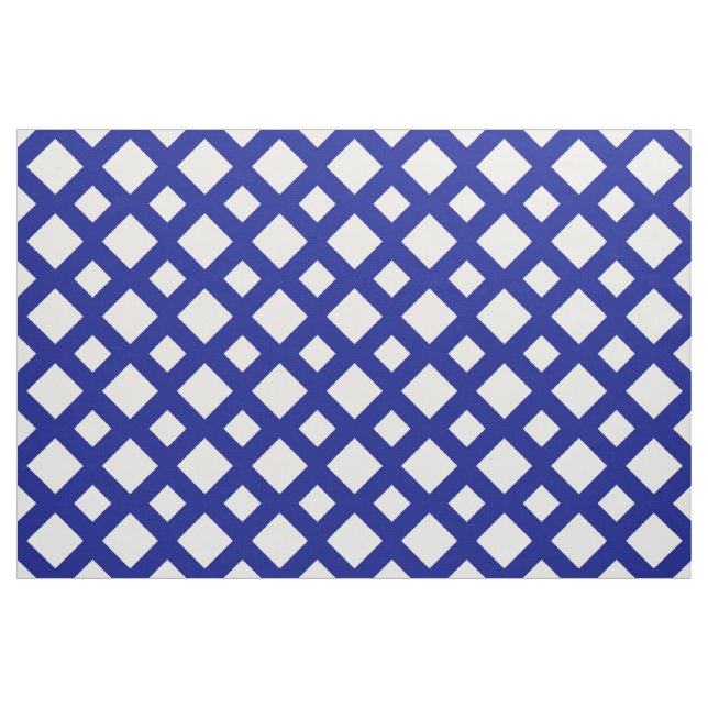 Geometriska vita diamanter på Mörk blått struktur Tyg (Fat Quarter)