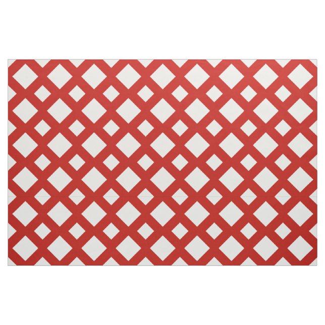 Geometriska vitdiamanter på rött tyg (Fat Quarter)