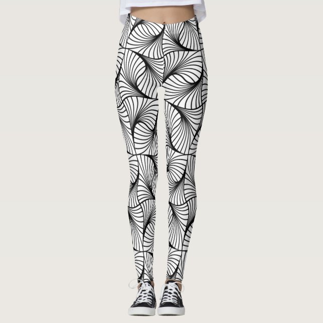 geometriska vridbaljformar leggings (Framsida)