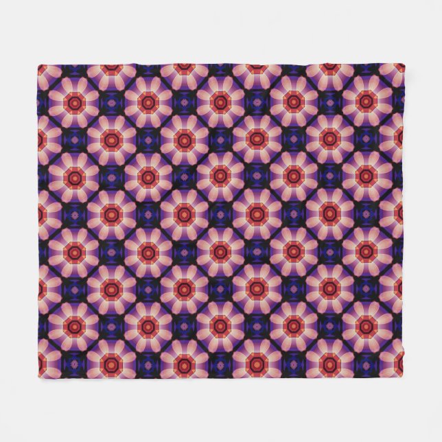 Geometriskt Abstrakt Blommönster Fleecefilt (Framsidan (Horisontell))
