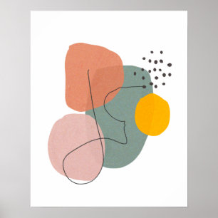 Geometriskt,abstrakt,minimal,modern,pastelliserad, Poster