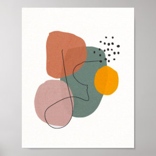 Geometriskt, Abstrakt, Minimalt, Modern, Pastellkr Poster