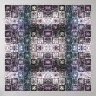 Geometriskt abstrakt mönster med trådramar kuber poster