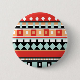 Geometriskt - Adobe, turkos & brunt Knapp