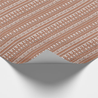 Geometriskt Aztec stam- tryckmönster för brun Presentpapper