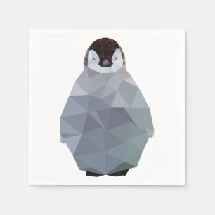 Geometriskt babypingvintryck pappersservett