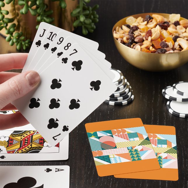 Geometriskt Bauhausmönster Scandi Moasik Casinokort (Skapare uppladdad)