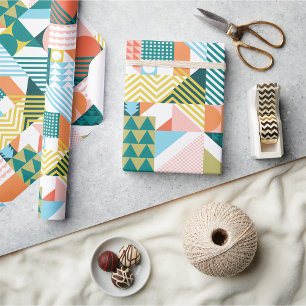 Geometriskt Bauhausmönster Scandi Moasik Presentpapper
