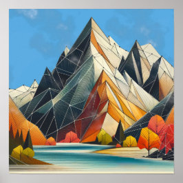 Geometriskt berg poster