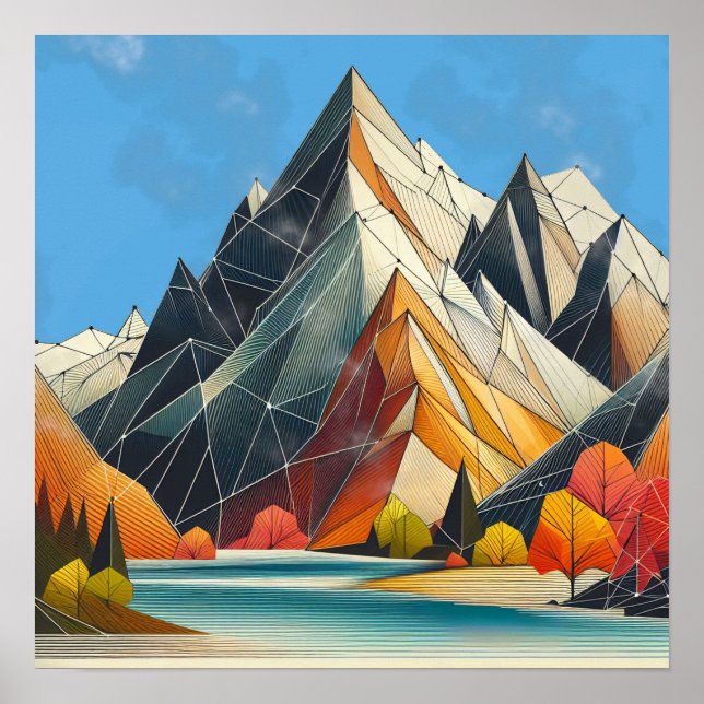 Geometriskt berg poster (Framsidan)