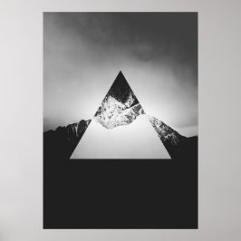 Geometriskt berg speglat i triangel poster