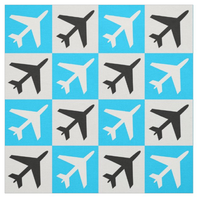 Geometriskt blått flygplan för Jet Tyg (Provkarta)