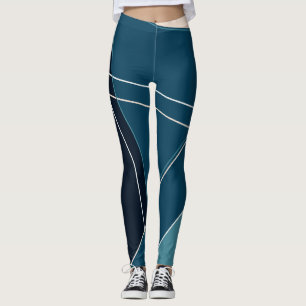 Geometriskt blått och Neutralt Leggings