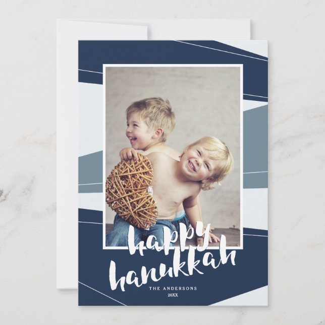 Geometriskt block | Hanukkah och jul Intertron Julkort (Framsida)